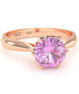 Crown Setting Lab-Created Pink Sapphire Engagement Ring In 14k Rose Gold - $543.34 CAD