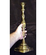 Vintage Yellow Brass Metal Candlestick American Americana Large USA - $84.80 CAD