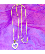 Vintage sterling silver heart rhinestone necklace - £27.86 GBP