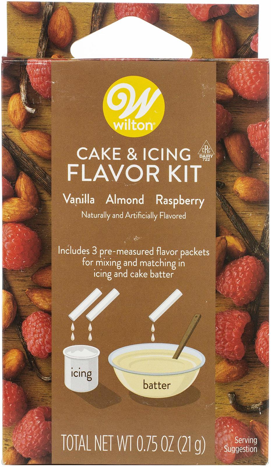 Wilton Cake &amp; Icing Flavor Kit 3pcs-Vanilla, Almond &amp; Raspberry - $7.95