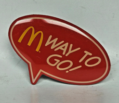 Mcdonalds Way To Go Speech Bubble Red 2012 Lapel Pin Collectible - $7.02 CAD