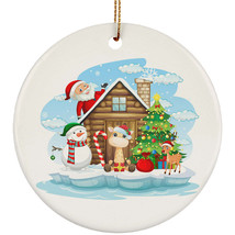 Funny Giraffe Santa Merry Christmas Ornament Gift Home Decor For Animal Lover - £11.61 GBP