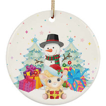 Cute Sheep And Snowman Winter Ornament Christmas Gift Decor For Animal Lover - £11.81 GBP
