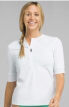 prAna Perry SS Size Small (S) Crew Neck Half-Zip Short Sleeve Sun Top White - $37.37 CAD