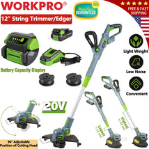 WORKPRO 20V 3-in-1 Cordless String Trimmer/Edger w/Battery &Charger Trimmer Line - £121.93 GBP