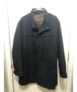 Men&#39;s Coat With Detachable Inside Liner Black Zippered Outside Pockets L... - $9.89