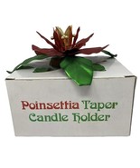 Vintage Dept. 56 Poinsettia Taper Candle Holder - $300.20 MXN