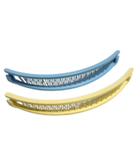 80s Bannana Clips Barrette set of 2 Yellow and Blue  - $15.79