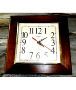 11&quot; SQUARE WITH WOOD FRAME SUNBEAM QUARTZ WALL CLOCK LARGE BLACK HANDS &amp;... - $25.99 CAD