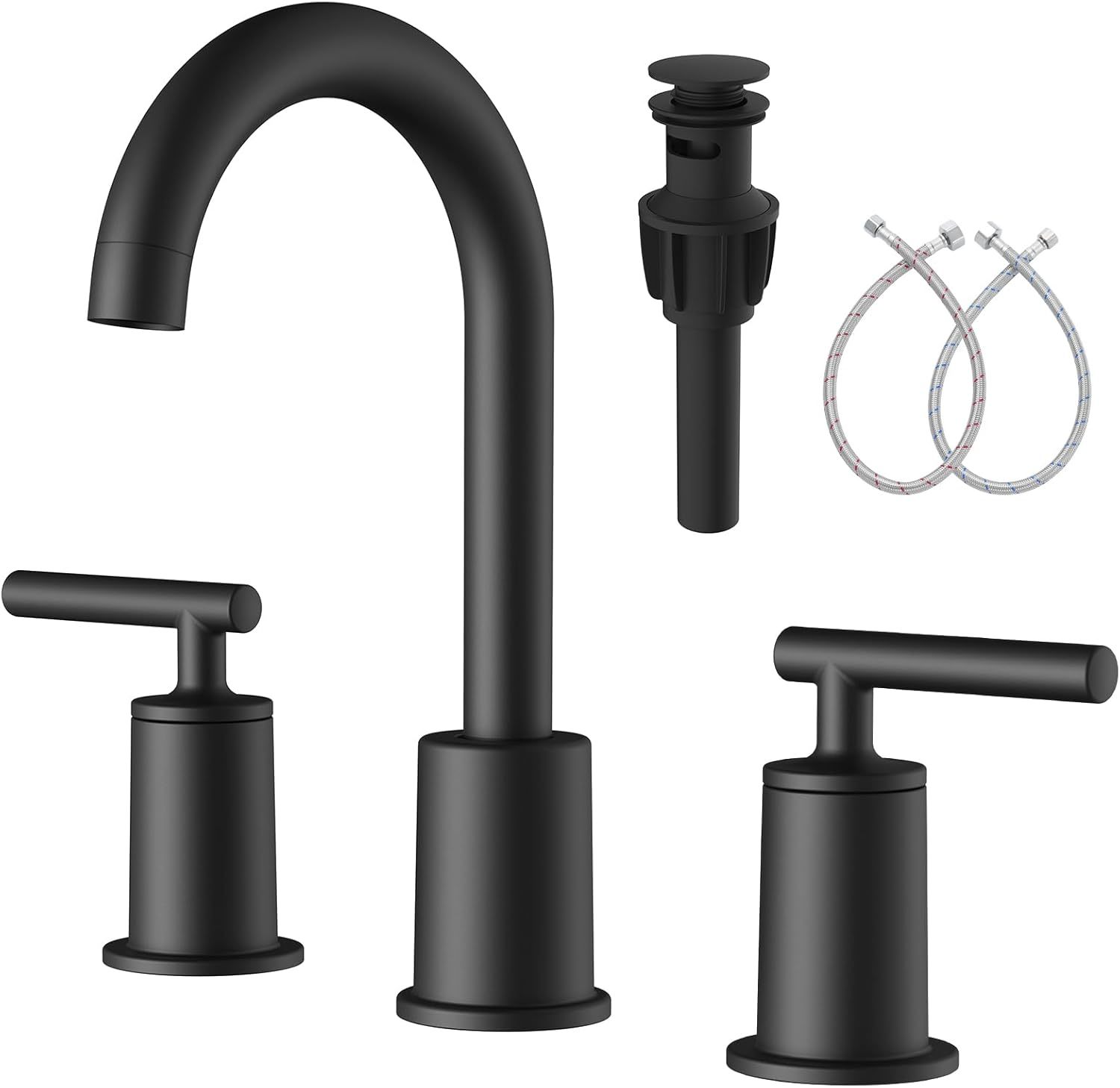 Vxv 3 Hole Bathroom Faucet Matte Black, Widespread 8 Inch Bath Sink Fauc... - $63.99