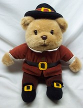 Vintage 1997 Gibson Teddy Bear Pilgrim 13&quot; Plush Stuffed Animal Toy Thanksgiving - £15.27 GBP