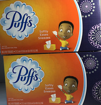 SHIPS SAME DAY PUFFS Basic Non-Lotion White Facial 2 Ply Tissues-2 bxs 9... - £3.14 GBP