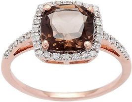 2.00 Ct Round Cut Chocolate Diamond Engagement Halo Ring 14k Rose Gold Finish - £79.91 GBP