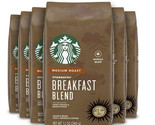 6 Bags Starbucks Breakfast Blend Whole Coffee Beans 12 oz each Medium Roast - $39.99