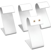 4 White Leather Earring Display Stands Jewelry 3.25&quot; - £9.69 GBP