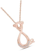 Pig Infinity Pendant Necklace 14K Rose Gold Over Silver - £112.45 GBP