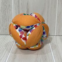 Lovevery Orange Floral Ball organic cotton easy grip multicolor #2 baby toy - $7.27