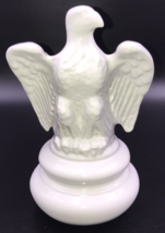 Vintage American Bald Eagle White Ceramic Figurine Statue Lamp Part 10&quot; Tall - £31.53 GBP