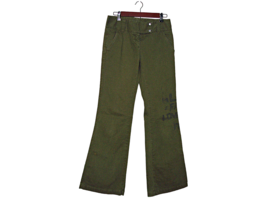 Sisley Womens/Juniors Army Green Live Fast Love Hard Bootcut Jeans Sz 42 /US 6-8 - £13.88 GBP
