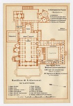 1928 Original Vintage Plan Of Papal St. John Lateran Basilica / Rome Italy - £15.36 GBP