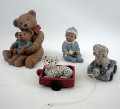 All God&#39;s Children 4 pc Moe &amp; Pokey #23 Evan Hubcap Buttons Dog Blue Red... - $36.26