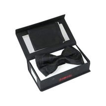 Men Formal Award Bow Tie Hankie Insomnia by Manzini Floral MZS303 Black Gold image 3