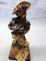 Vintage Mexican Folk Art Paper Mache Sculpture Old Man Farmer With Yearl... - $28.68