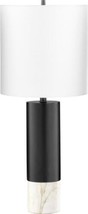 Table Lamp Cyan Design Adana 1-Light White Gunmetal Gray Iron Marble Linen - £696.90 GBP