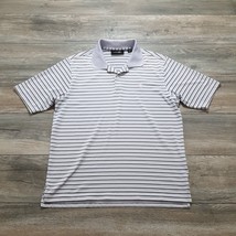 Ashworth Men Medium Short Sleeve Golf Shirt Striped Purple Casual Sport ... - £14.75 GBP