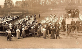 Grade School Children Performing Exercising Outdoors Students VTG Postcard RPPC - $19.55