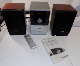 Philips MCM196D Silver Micro Stereo System AM FM Cassette CD Will Not Read - £31.31 GBP