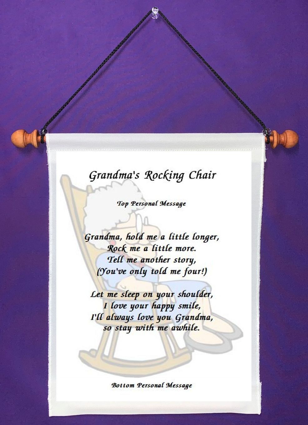 Primary image for Grandma's Rocking Chair Poem - Personalized Wall Hanging (532-1b)