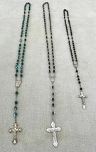 Vintage Rosaries 3, Crucifix, Cross Pendant, Chi Rho and Virgin Mary Medals - $22.28