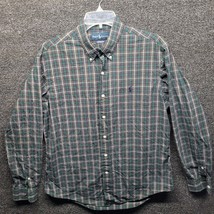 Ralph Lauren Men&#39;s Sz L Green Plaid Long Sleeve Button-Down Shirt - £20.10 GBP