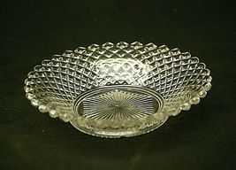 Vintage Clear Glass Candy Nut Dish w Diamond Design Starburst Bottom Unk... - $12.86