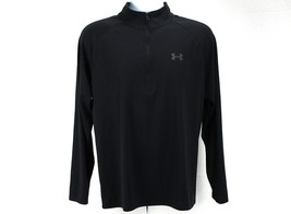 Under Armour HeatGear 1/4 Zip Activewear Black Long Sleeve Loose Shirt M... - $23.76
