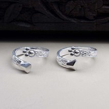 Trendige Echt Sterling Silber Indischer Stil Zehen Ring Paar - $24.81