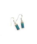 Azurmalachite Sterling Silver 925 Dangle Drop Earrings Hinge Bluebird Bl... - $34.00