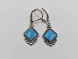 Turquoise Earrings - Sterling Turquoise Dangle Earrings - OTO Earrings - $29.99