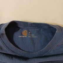 Carhartt K87 RYL Men's Cotton Blue Short Sleeve Pocket Crewneck T-Shirt Size M image 3