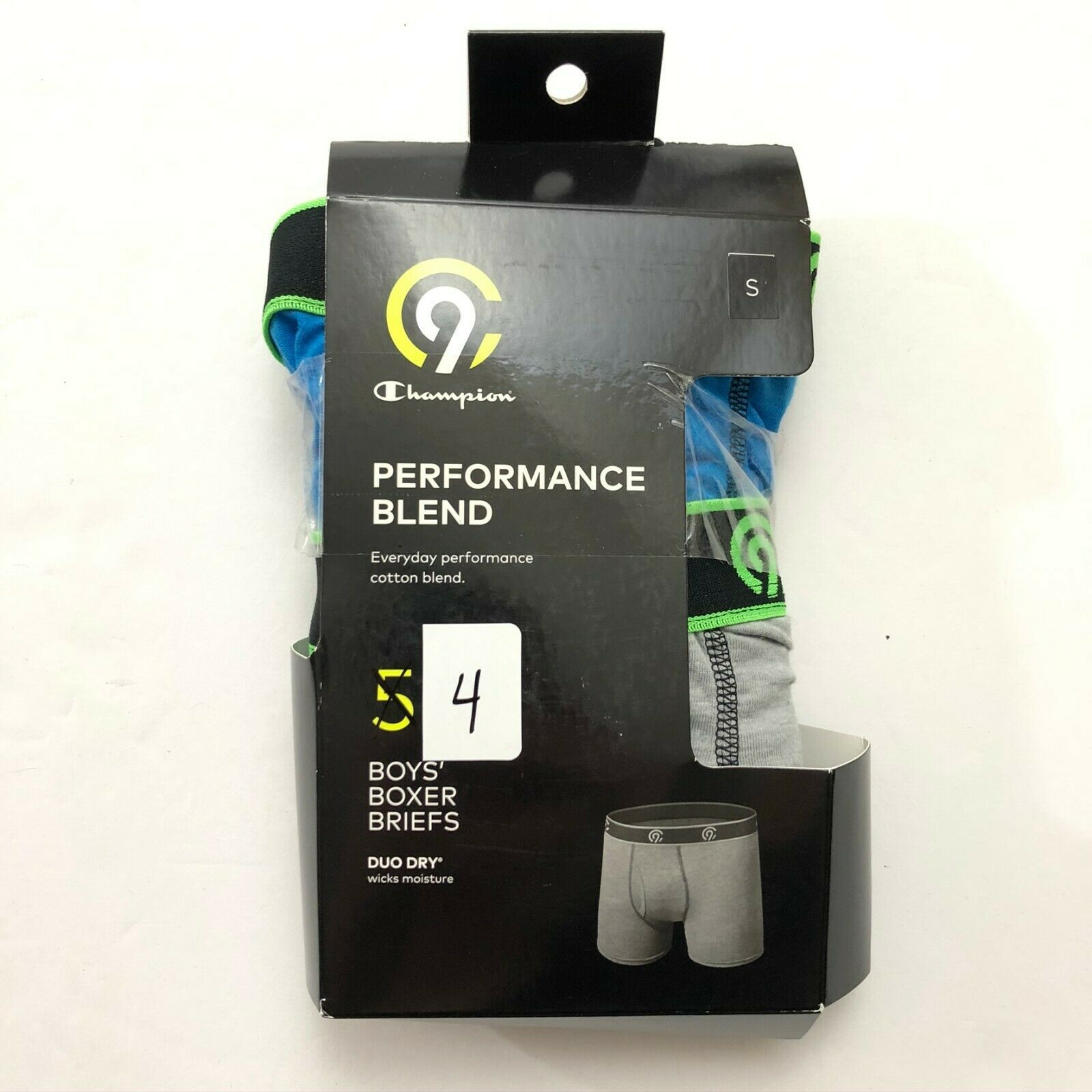 Primary image for C9 Champion Boys Boxer Briefs Duo Dry Performance Blend 4 Pairs Size S