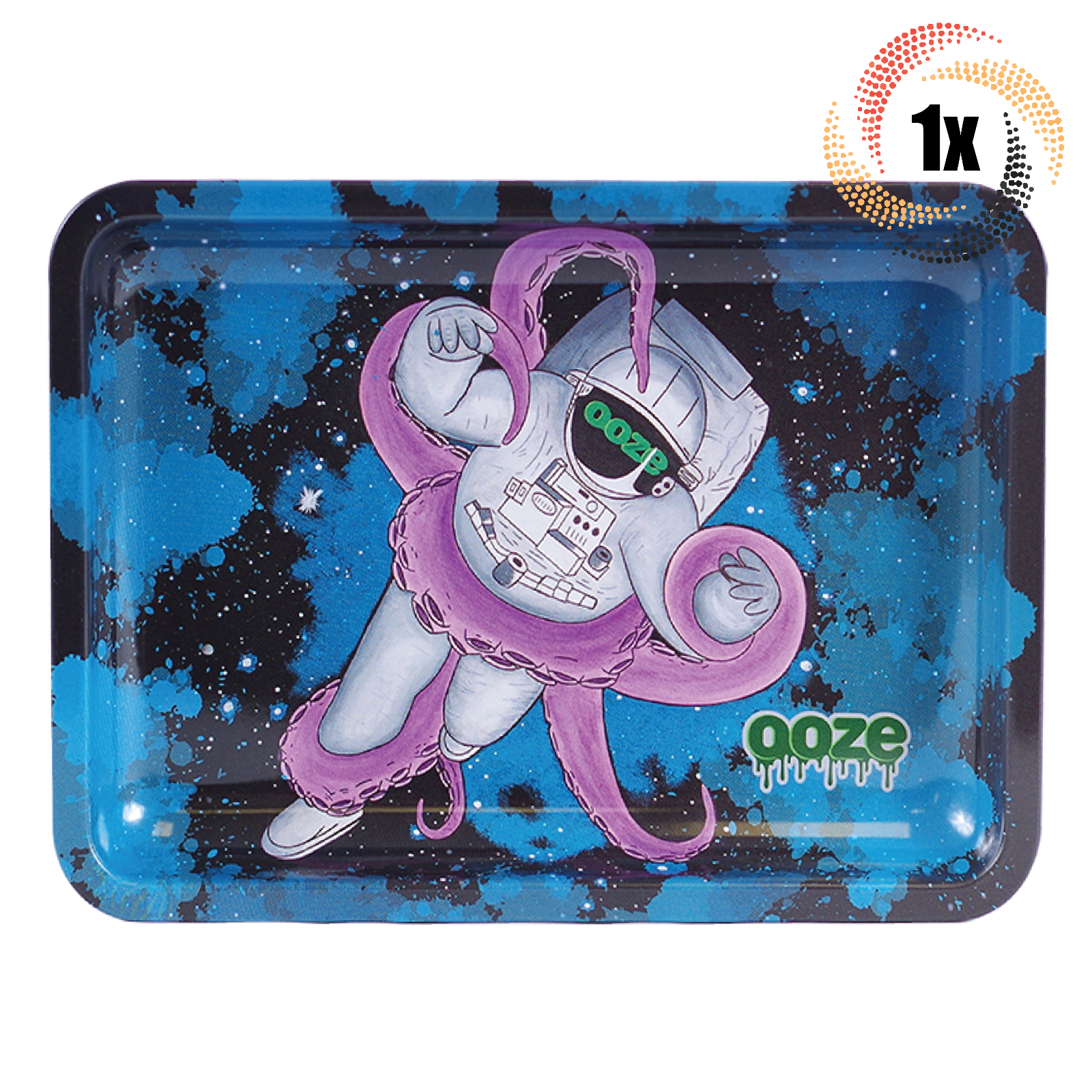 1x Tray Ooze Small Metal Durable Smoking Rolling Tray | Kosmic Kraken De... - $15.74