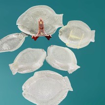 Fish Plates and Serving Platter Set of 6 Pasabahce Turkish Glass Marine ... - £47.36 GBP