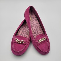 VIONIC Shoes Mesa Size 7.5 Shade of Pink Suede Leather Chain Loafer Slip On Flat - £29.57 GBP