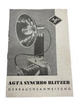 Agfa Synchro Blitzer Gebrauchsanweisung Flash Manual Germany Vintage Camera - $262.44 MXN