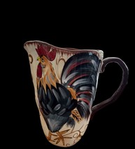 9.25&quot; Dario Farrucci Hand Painted Rooster Large Pitcher - £29.86 GBP