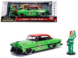 1953 Chevrolet Bel Air Green and Red Top with Poison Ivy Diecast Figure "DC Comi - $2,136.97 MXN