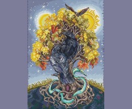 Yggdrasil cross stitch tree pattern pdf - Sacred Tree embroidery Norse chart - £11.93 GBP