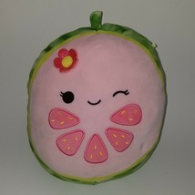 Squishmallows Lena Guava Plush Fruit Squad 12&quot; Kellytoy 2020 Green Pink Winking - £14.42 GBP