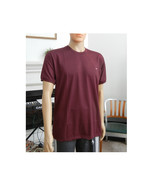  Cotton T-Shirt for Men   Round Neck Short Sleeve Maroon Color - $255.79 MXN+